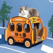 Animal Bus Double Bunk Large Cat Scratch Board Cat House Pet Supplies Cat Accessories
