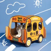 Animal Bus Double Bunk Large Cat Scratch Board Cat House Pet Supplies Cat Accessories