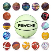 PSYCHE basketball balls Glow In The Dark Luminous leather ball basketballs