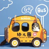Animal Bus Double Bunk Large Cat Scratch Board Cat House Pet Supplies Cat Accessories