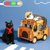 Animal Bus Double Bunk Large Cat Scratch Board Cat House Pet Supplies Cat Accessories