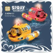 Zhiqu Toys Waterproof Rechargeable Electric Remote Control Speedboat Gifts Water Toys Mini RC Boat with Spray for Children 2.4G