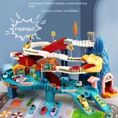 Multilayer Diy Assembly Dinosaur Winding Road Car Parking Lot Traffic Signal Game Educational Learning Toys