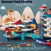 Multilayer Diy Assembly Dinosaur Winding Road Car Parking Lot Traffic Signal Game Educational Learning Toys