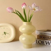 BHM Ins glass vase ornaments living room transparent flower arrangement high-end water culture dining table tabletop vase