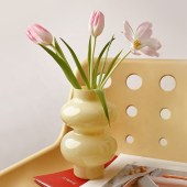 BHM Ins glass vase ornaments living room transparent flower arrangement high-end water culture dining table tabletop vase
