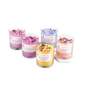 Crystal Stone Soybean Colored Wax Scented Candle Clear Glass Cup Gift Candle