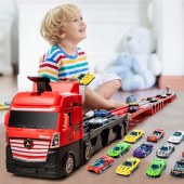 Hot Sale Big Size Transport plastic truck toy Car Catapult Storage Car With Alloy toy truck Foldable transform-er car toy