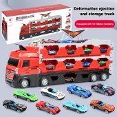 Hot Sale Big Size Transport plastic truck toy Car Catapult Storage Car With Alloy toy truck Foldable transform-er car toy