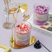 Crystal Stone Soybean Colored Wax Scented Candle Clear Glass Cup Gift Candle