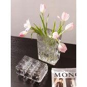 Flower Vase Cut Clear glass Handmadec Gift Wedding Decor  Glass Style vase