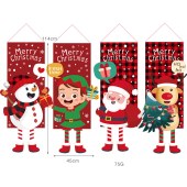 Flag Hanging Door Window Curtain Other Festival Decoration For Christmas Door Panel Covers Home Gift Wall Santa Claus