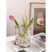 Flower Vase Cut Clear glass Handmadec Gift Wedding Decor  Glass Style vase