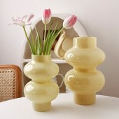 BHM Ins glass vase ornaments living room transparent flower arrangement high-end water culture dining table tabletop vase