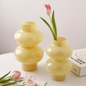 BHM Ins glass vase ornaments living room transparent flower arrangement high-end water culture dining table tabletop vase