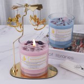 Crystal Stone Soybean Colored Wax Scented Candle Clear Glass Cup Gift Candle