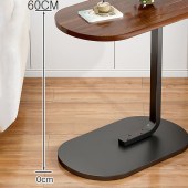 Oval Snack C Shaped End Table, Side Table Sofa Coffee Table Slide Under Night Stands for Bedrooms for Tray