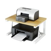 Desktop Printer Fax Book Heavy Duty Rack 2-Tier Wood Printer Stand Storage Desk Shelves for Home Office Organizer