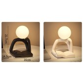 2024 new Modern Art Sculpture Abstract Thinker Reading Statue White Lamp Figurines for Home Living Room Decor