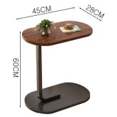 Oval Snack C Shaped End Table, Side Table Sofa Coffee Table Slide Under Night Stands for Bedrooms for Tray