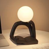 2024 new Modern Art Sculpture Abstract Thinker Reading Statue White Lamp Figurines for Home Living Room Decor