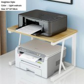 Desktop Printer Fax Book Heavy Duty Rack 2-Tier Wood Printer Stand Storage Desk Shelves for Home Office Organizer