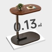 Oval Snack C Shaped End Table, Side Table Sofa Coffee Table Slide Under Night Stands for Bedrooms for Tray