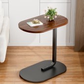 Oval Snack C Shaped End Table, Side Table Sofa Coffee Table Slide Under Night Stands for Bedrooms for Tray
