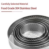 Cake Mold Rings, 304 Stainless Steel Mousse Cake Ring, Perforated Tart Rings, Pancake Molds, Baking Tools, Square/Round/Oval Shape ,Kitchen Gadgets, Kitchen Accessories, Home Kitchen Supplies