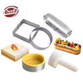 Cake Mold Rings, 304 Stainless Steel Mousse Cake Ring, Perforated Tart Rings, Pancake Molds, Baking Tools, Square/Round/Oval Shape ,Kitchen Gadgets, Kitchen Accessories, Home Kitchen Supplies