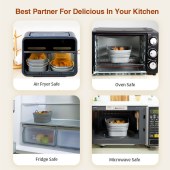 Reusable Baking Pan Air Fryer Silicone Liners Pot Rectangle Air Fryer Liner * 2