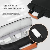 14/15.6 Inch Classic Briefcase Water-Resistant Computer Case Portable Office Carrying Bag With Shoulder Strap Trolley Bag