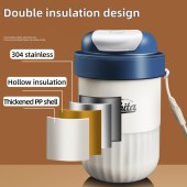 304 Stainless Steel Cup Coffee Thermal Mug Vacuum Flasks Coffee Cup with Straw