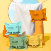 Travel portable thickened super absorbent non shedding disposable coin tissue compression bath towel