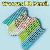 Grooves HB Pencils Colorful Barrel Pencil student use writing pencil with Dipping
