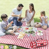 Ultrasonic machine washable foldable rimmed picnic blanket Xl 79" *79"