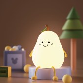 Pear Baby new creative cute night light silicone soft warm lighting baby room table usb rechargeable small night lamp for kids