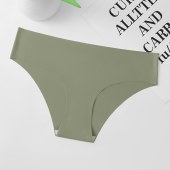 Seamless Women's Underwear - Solid Color, Sexy One-Piece Ice Silk Bikini Briefs.