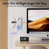 Power Strip with 4 Wide-Spaced Outlets, Multiple USB Ports, Portable Extension Cord with Overload Protection and Switch