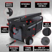 Polyester Folded Extended Car Trunk Organizer Portable Trunk Storage Box and Containers