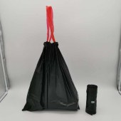 Large Size Plastic PO Poly Trash Garbage Bags Black  Disposal  Trash Bags Heavy Duty Reufse draw strings trash bag