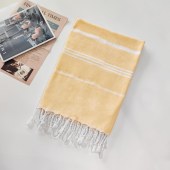 Large Size Quick Dry Sand Free Quick Dry stripe 100% cotton fringe beach towel