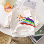 Toddler Yongs Fleece Round Neck Sweatshirt Pullover Autumn Daily Party Casual Tops, Kids Clothing Gift Comfortable Fit