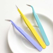 Stainless Steel Tweezers Candy Color Series Macaron Color Hand Ledger Sticker Tool Accessories 14Models