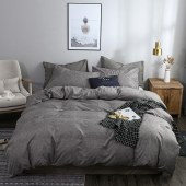 Solid Bed set Quilt Cover and Pillowcse set Covers Home  Colorful Stain Luxury Bedding Set