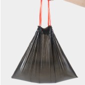 Large Size Plastic PO Poly Trash Garbage Bags Black  Disposal  Trash Bags Heavy Duty Reufse draw strings trash bag