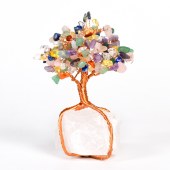 Crystal Base Wrapped Wire Crystal Tree Ornament – Amethyst Creative Tree Craft for Home and Office Desktop Decoration