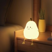 Pear Baby new creative cute night light silicone soft warm lighting baby room table usb rechargeable small night lamp for kids