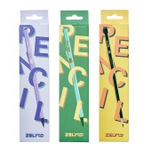 HB Standard High Quality 12-Piece Stationery Dipping Pencil Set Hexagonal Paper Pencils with Eraser Colorful Lead for Students