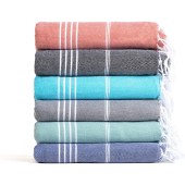 Large Size Quick Dry Sand Free Quick Dry stripe 100% cotton fringe beach towel
